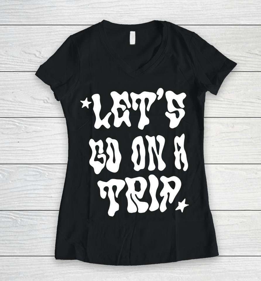 Lyrical Lemonade Merch Let's Go On A Trip Women V-Neck T-Shirt