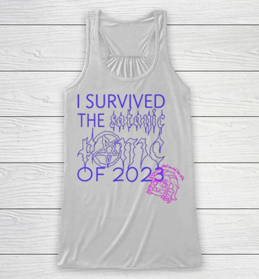 Lysander I Survived The Satanic Panic Of 2023 And So Did He Racerback Tank