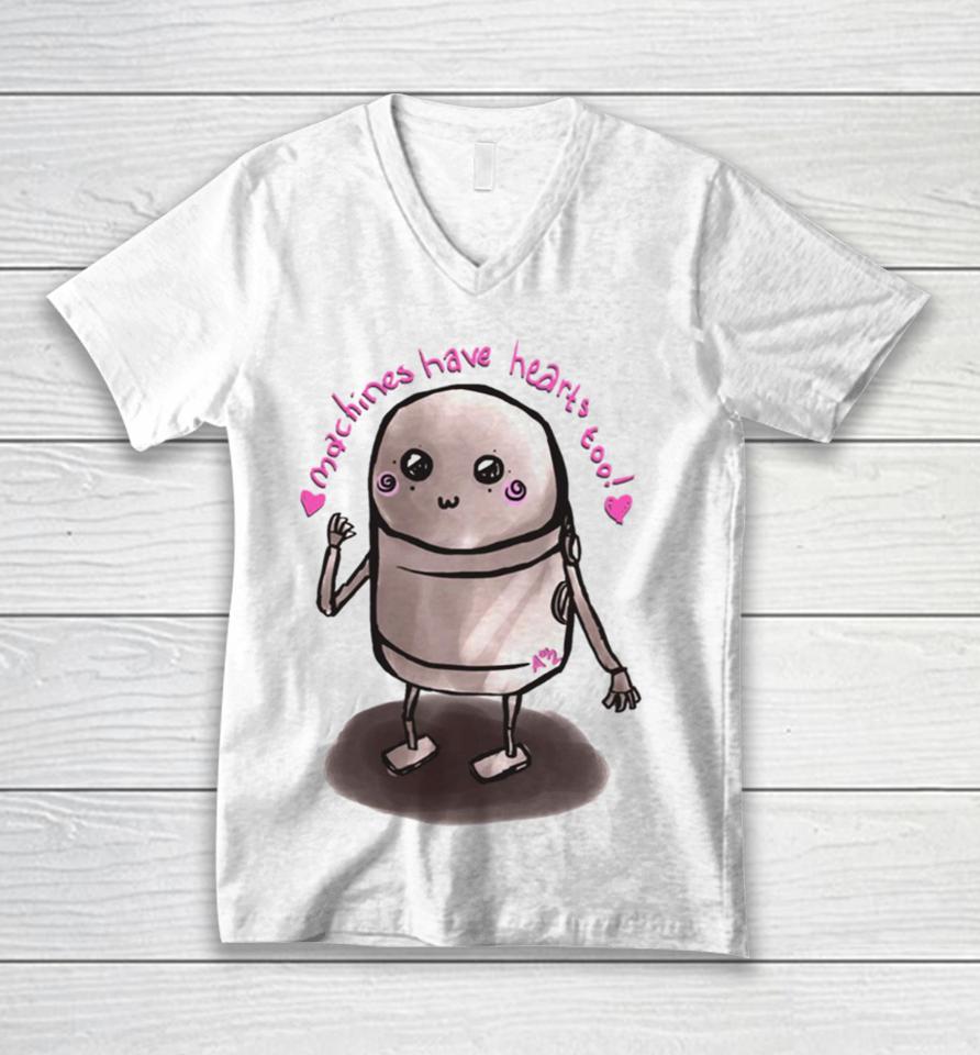 Machines Have Hearts Too Nier Automata Unisex V-Neck T-Shirt