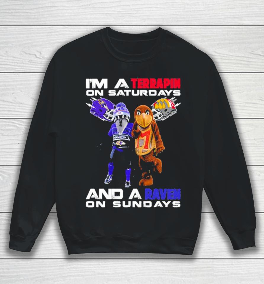 Macosts I’m A Terrapin On Saturdays Maryland Terrapins Football And A Baltimore Ravens On Sundays Sweatshirt