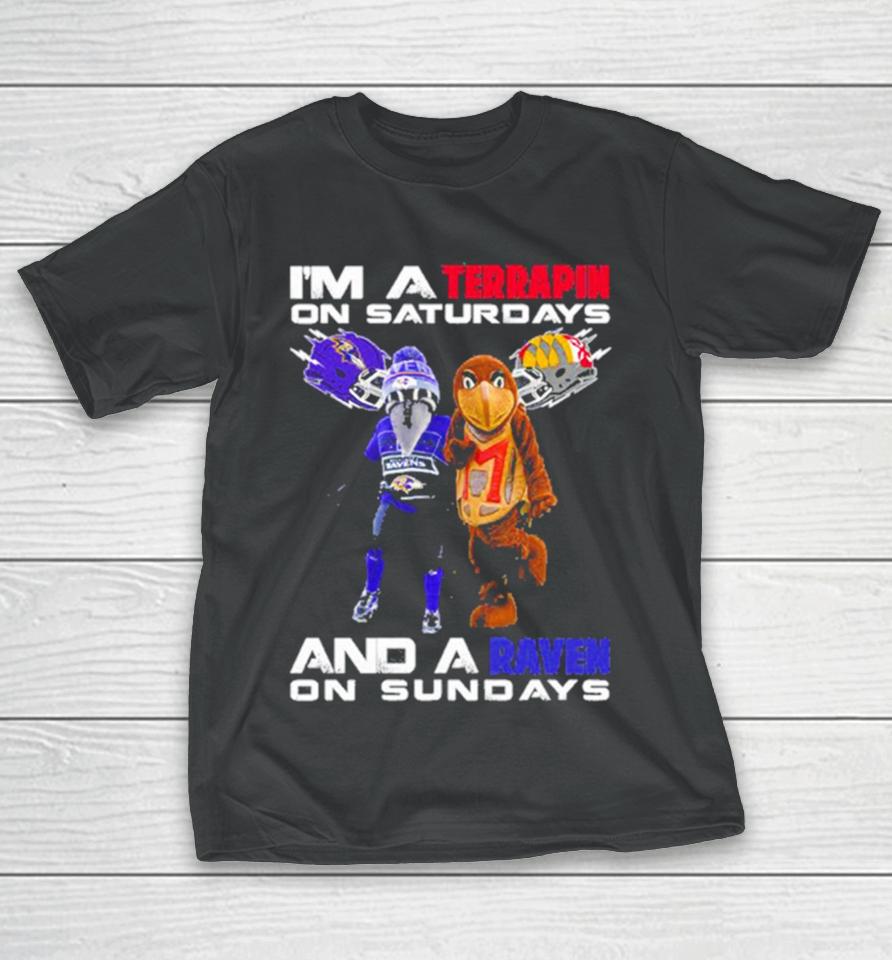 Macosts I’m A Terrapin On Saturdays Maryland Terrapins Football And A Baltimore Ravens On Sundays T-Shirt