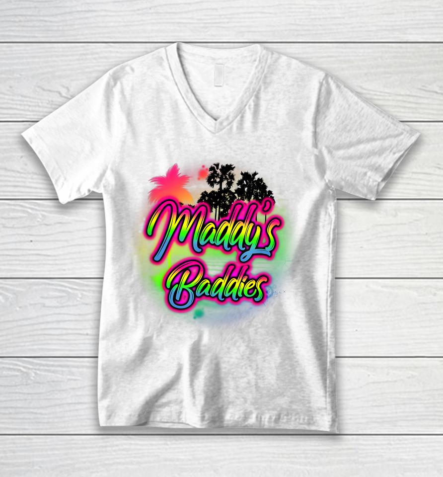 Maddy's Baddies Vintage Airbrush Bachelorette Unisex V-Neck T-Shirt