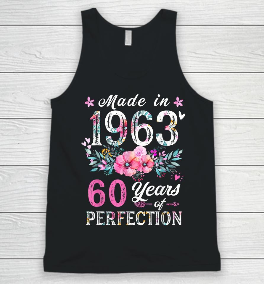 Made In 1963 Floral Vintage 60Th Birthday Gifts Unisex Tank Top