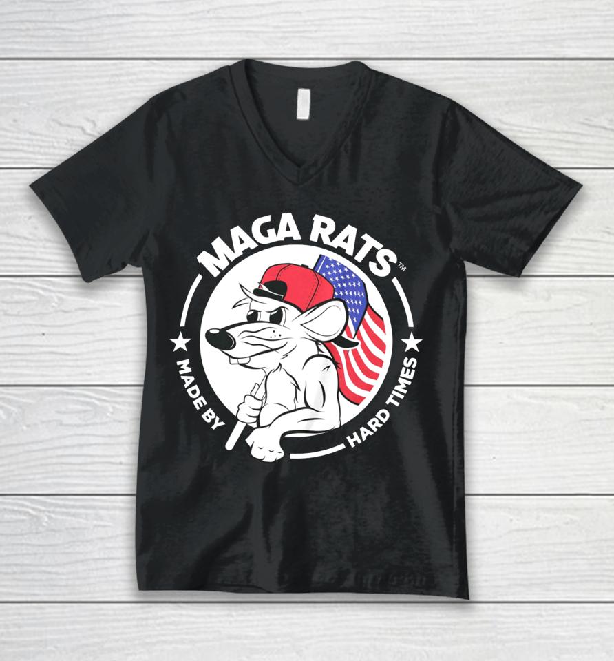 Maga Rats Merch Maga Rats Made By Hard Times Logo Unisex V-Neck T-Shirt