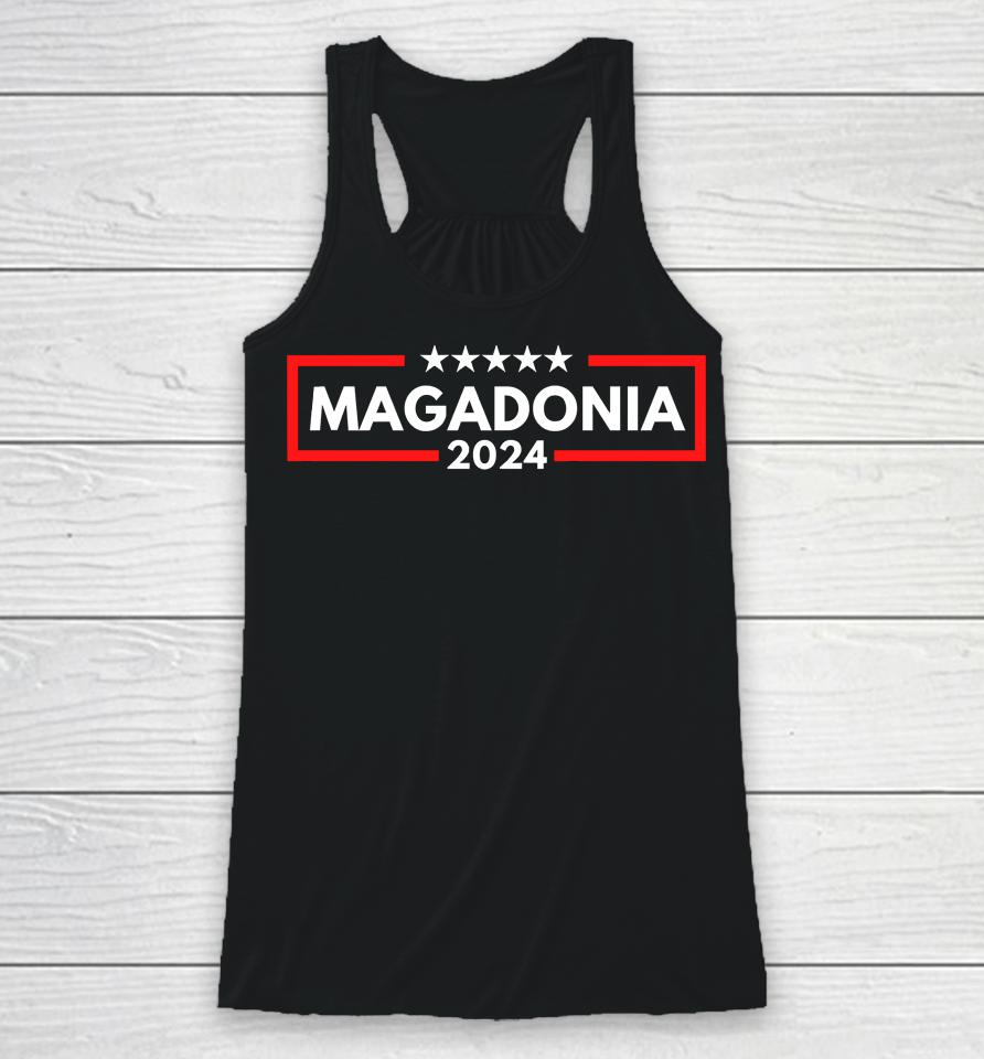 Magadonia 2024 Trump Voter Proud Trump Supporter Magadonian Racerback Tank
