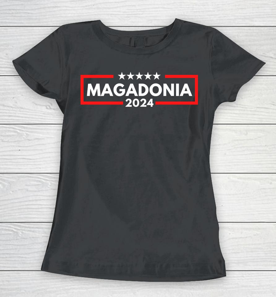 Magadonia 2024 Trump Voter Proud Trump Supporter Magadonian Women T-Shirt