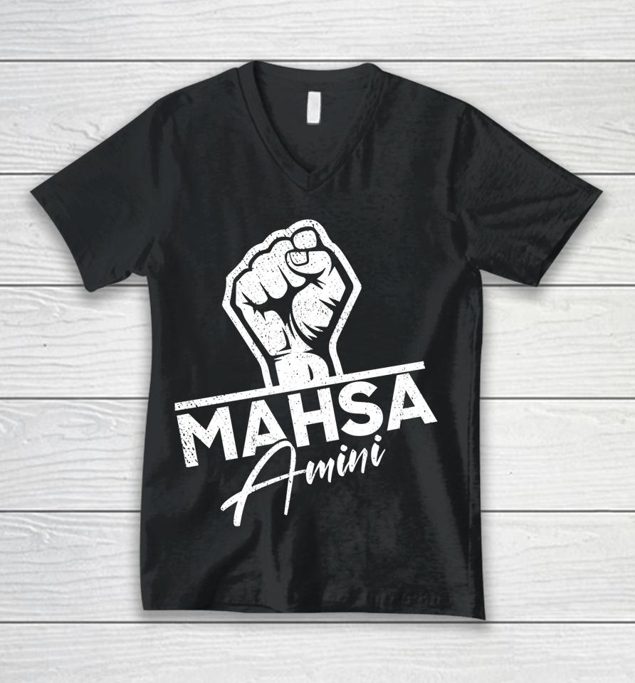 Mahsa Amini Iran #Mahsaamini Unisex V-Neck T-Shirt