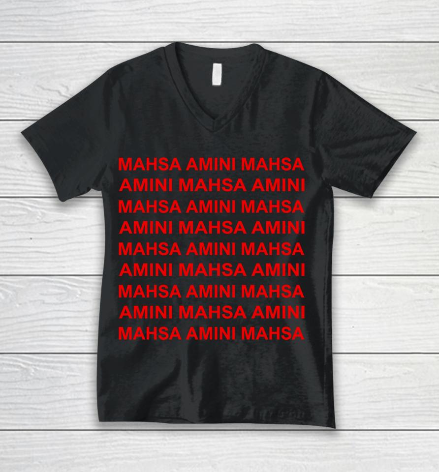 Mahsa Amini Jessica Chastain Unisex V-Neck T-Shirt