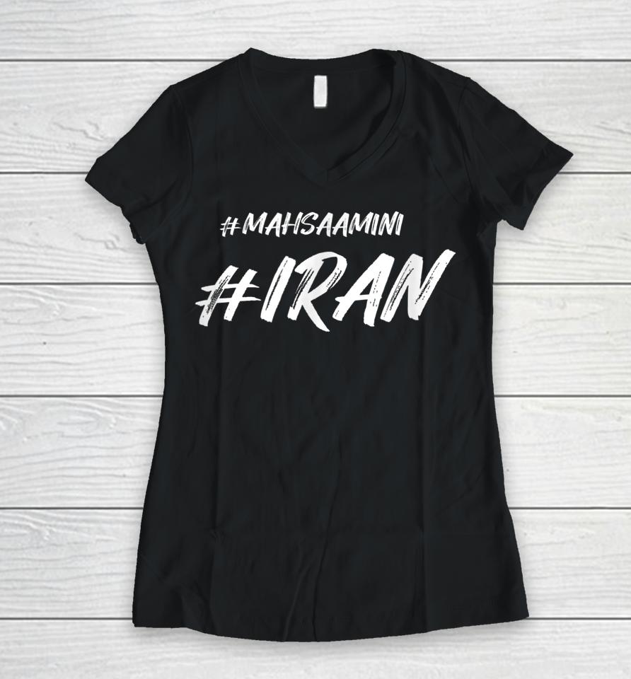 Mahsa Amini #Mahsaamini Women V-Neck T-Shirt