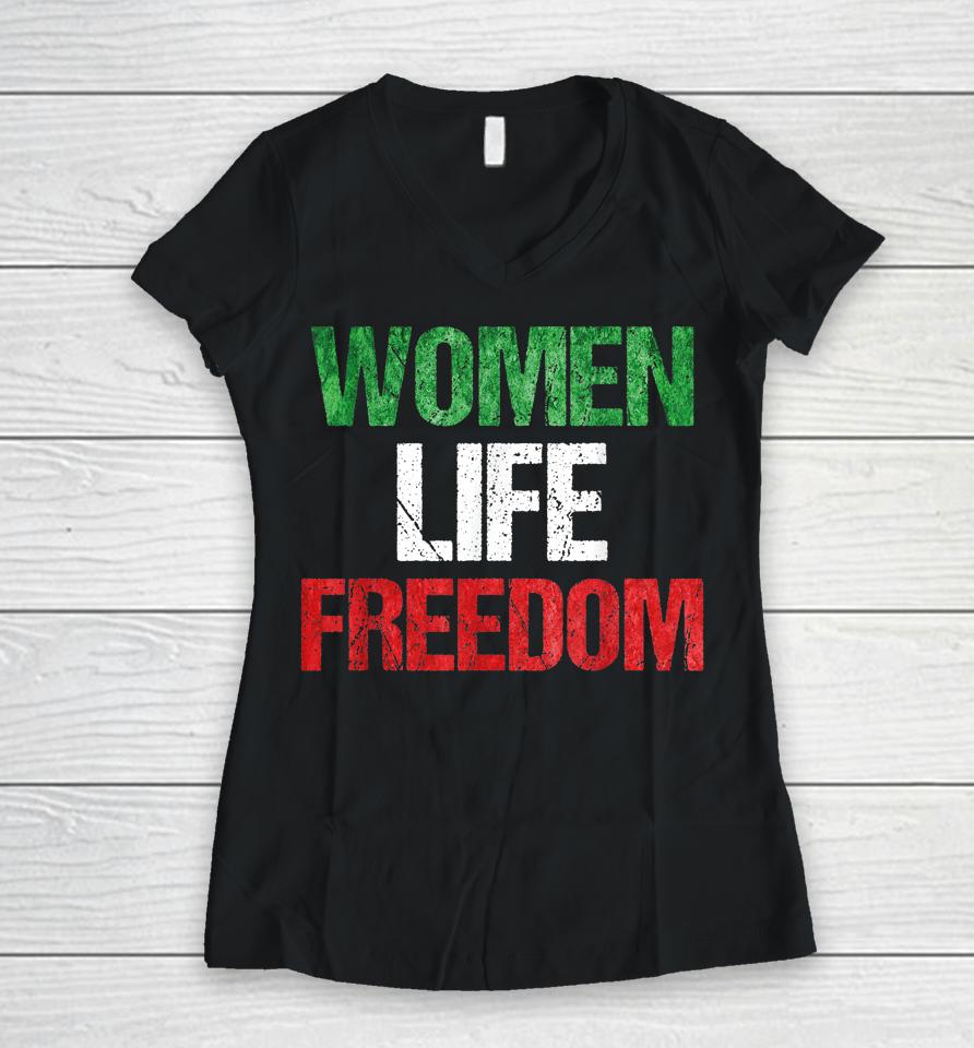 Mahsa Amini T-Shirt Mahsaamini Iran T Shirt Women Life Freedom Women V-Neck T-Shirt