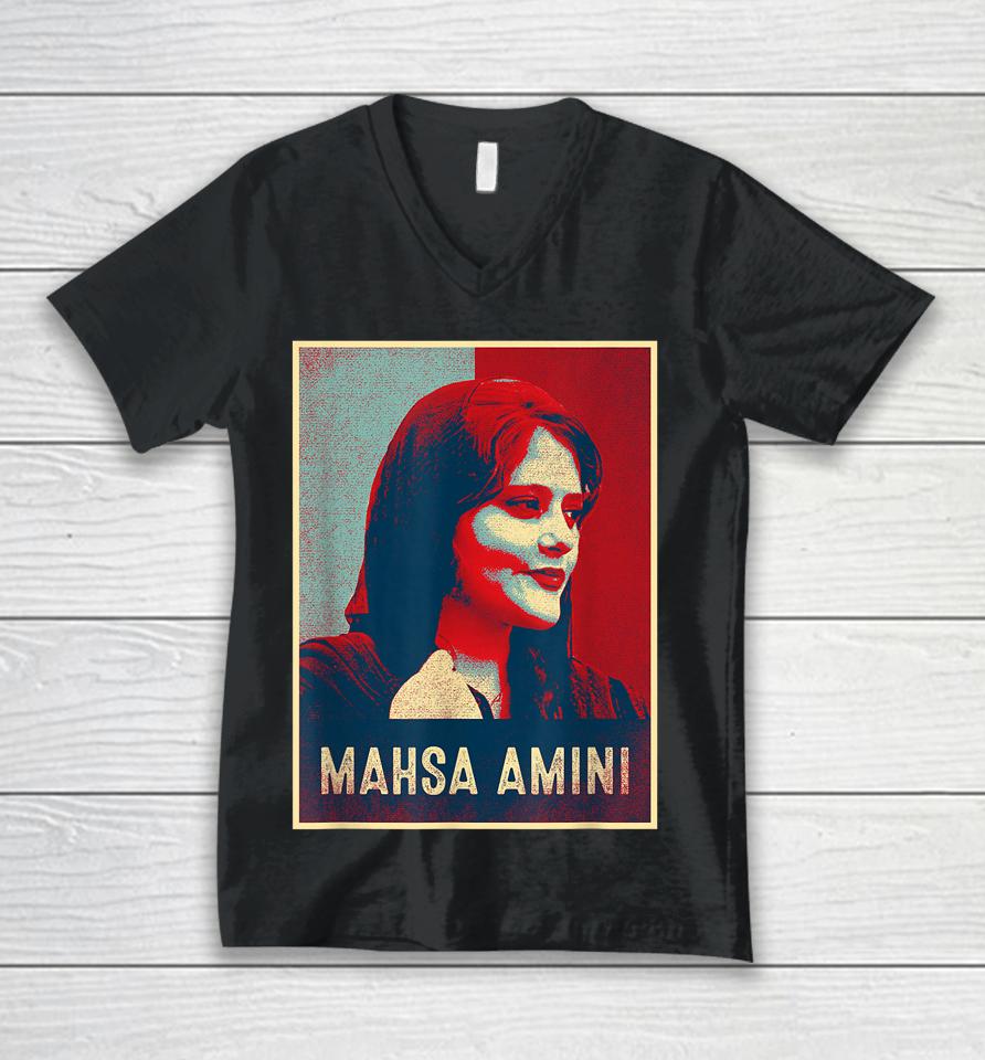 Mahsa Amini Vintage Retro Unisex V-Neck T-Shirt