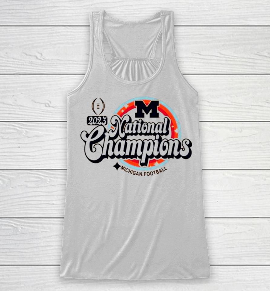 Maize Michigan Wolverines College Football Playoff 2023 National Champions Cropped Racerback Tank