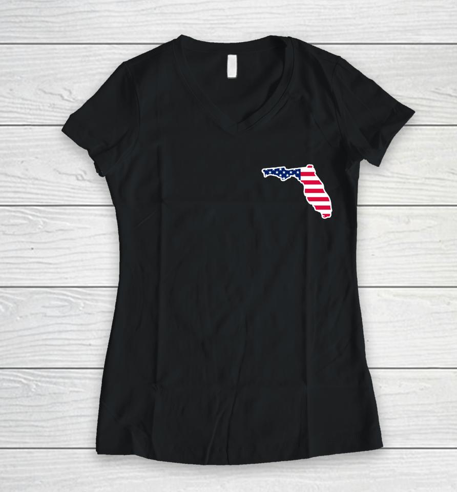 Make America Florida Desantis 2024 Women V-Neck T-Shirt