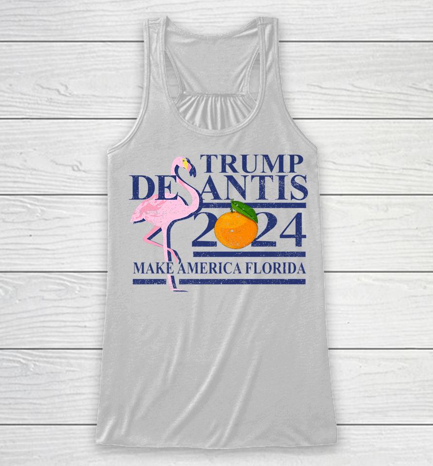 Make America Florida Trump Desantis 2024 Election Racerback Tank