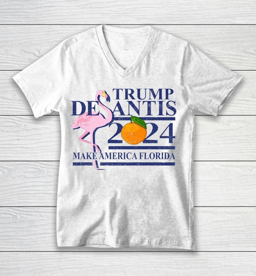 Make America Florida Trump Desantis 2024 Election Unisex V-Neck T-Shirt