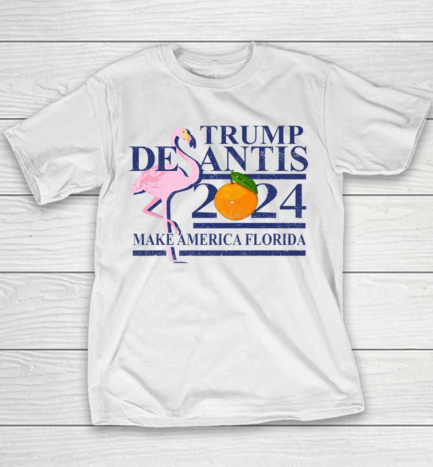 Make America Florida Trump Desantis 2024 Election Youth T-Shirt