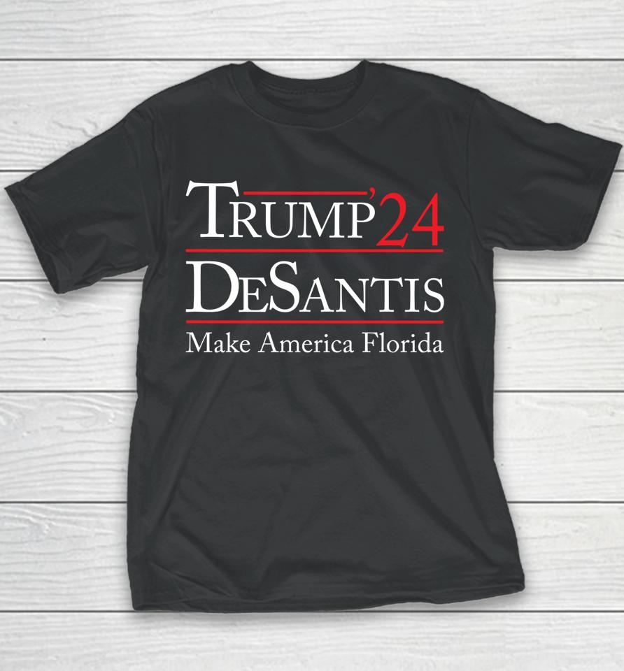 Make America Florida Trump Desantis 2024 Election Youth T-Shirt