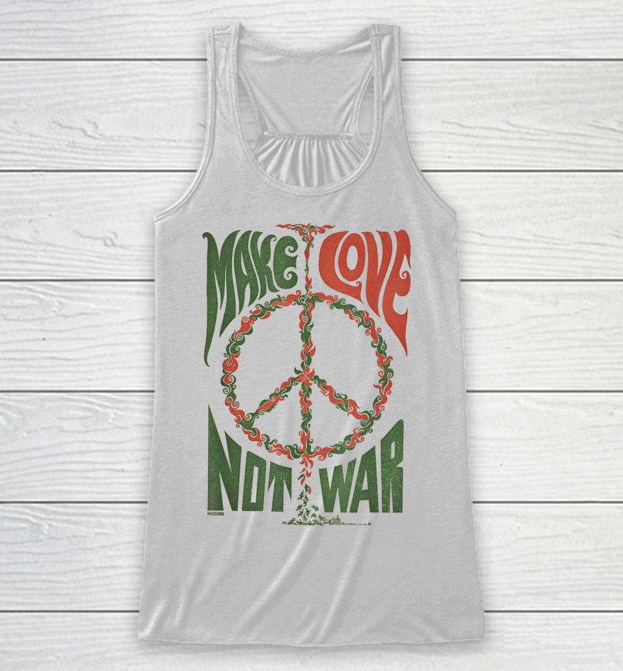 Make Love Not War Peace Vintage Racerback Tank