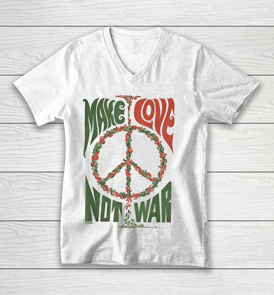 Make Love Not War Peace Vintage Unisex V-Neck T-Shirt