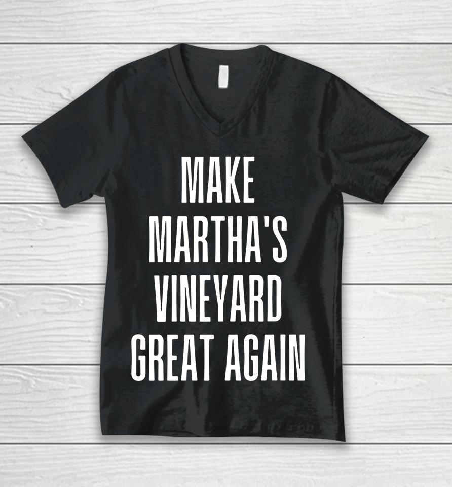 Make Martha's Vineyard Great Again Funny Trump Desantis 2024 Unisex V-Neck T-Shirt