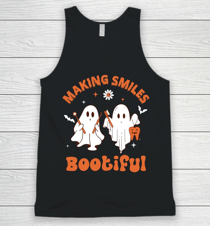 Making Smiles Bootiful Funny Ghost Dentist Halloween Dental Unisex Tank Top