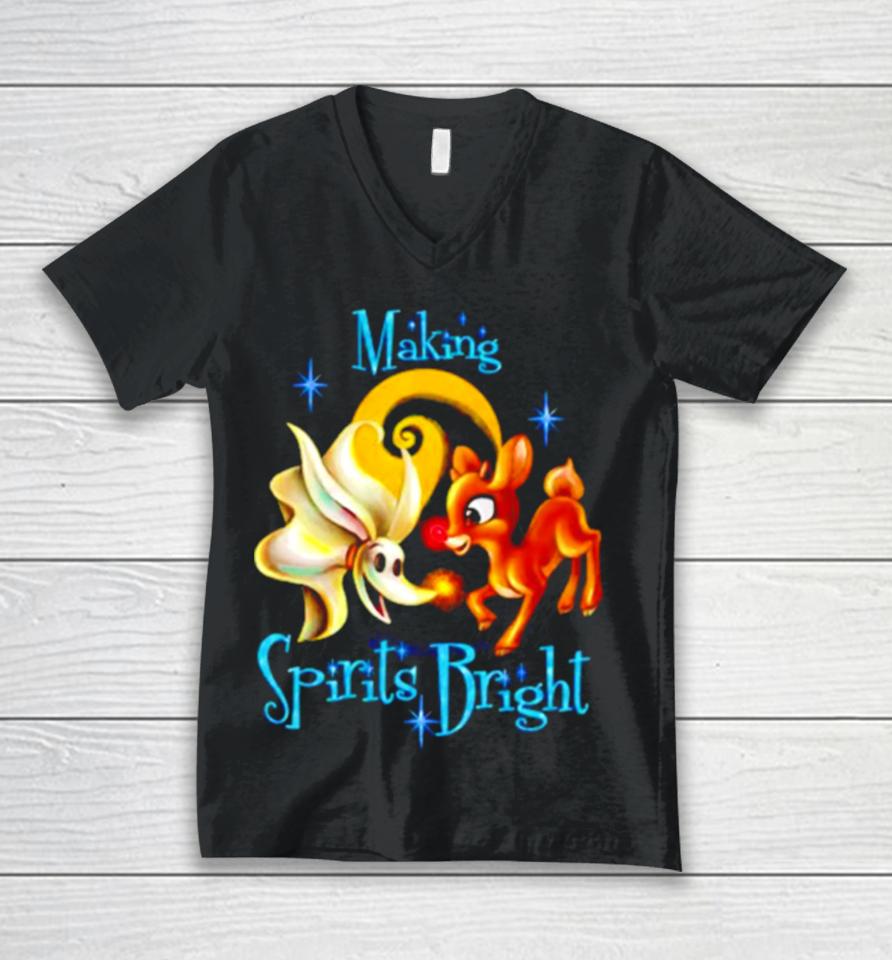 Making Spirits Bright Unisex V-Neck T-Shirt