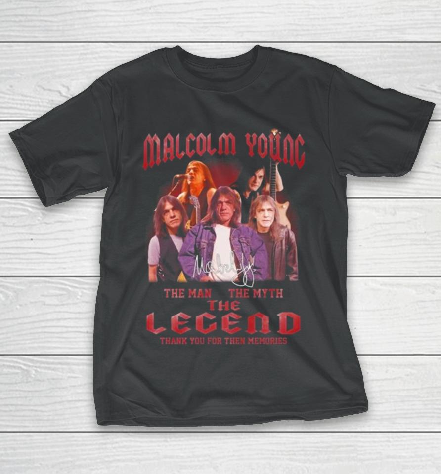 Malcolm Young 2024 The Man The Myth The Legend Thank You For The Memories Signature T-Shirt