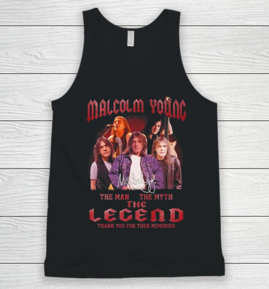 Malcolm Young 2024 The Man The Myth The Legend Thank You For The Memories Signature Unisex Tank Top