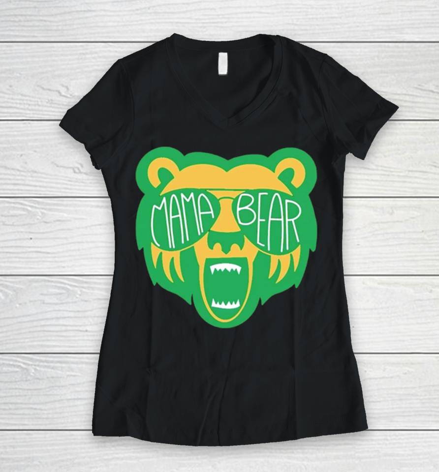Mama Bear Glasses Women V-Neck T-Shirt