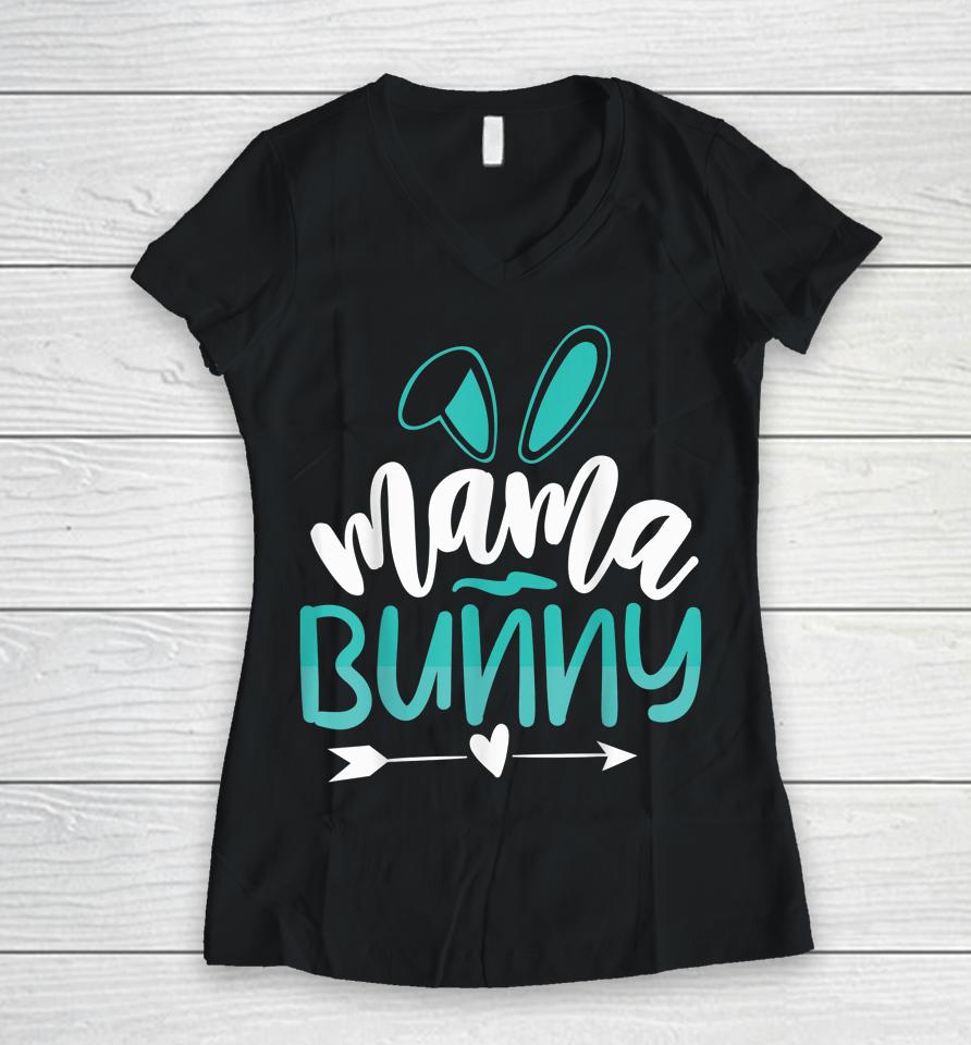 Mama Bunny Easter Women V-Neck T-Shirt