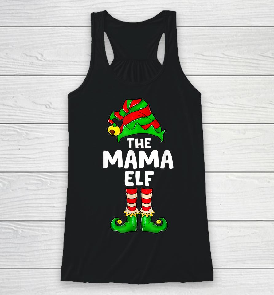 Mama Elf Matching Family Christmas Party Women Pajamas Racerback Tank