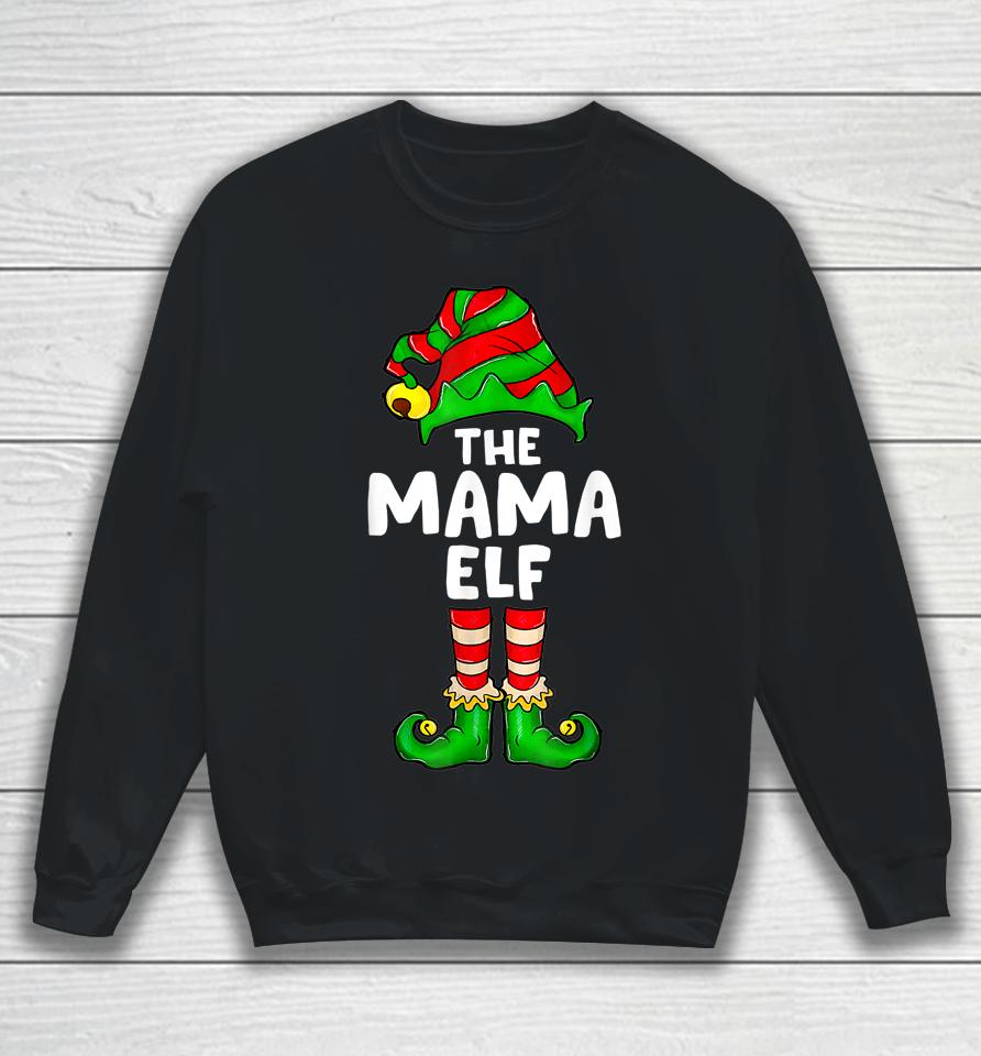 Mama Elf Matching Family Christmas Party Women Pajamas Sweatshirt