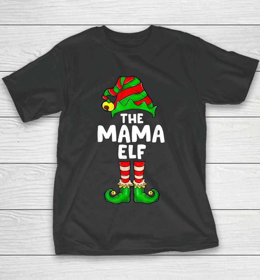 Mama Elf Matching Family Christmas Party Women Pajamas Youth T-Shirt