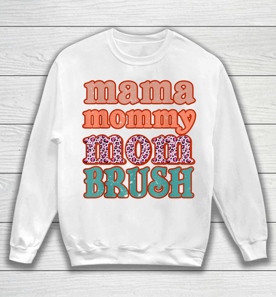 Mama Mommy Mom Bruh Vintage Leopard Sweatshirt