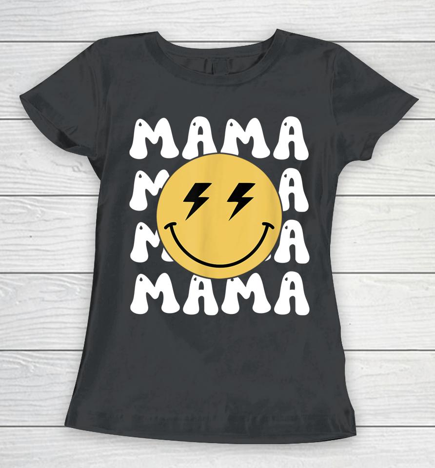 Mama One Happy Dude Birthday Theme Family Matching Bolt Face Women T-Shirt