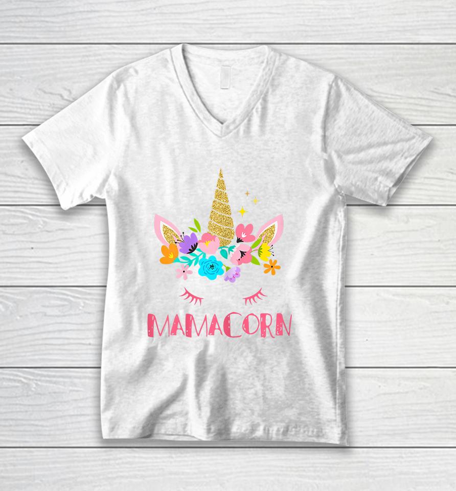 Mamacorn Unicorn Unisex V-Neck T-Shirt