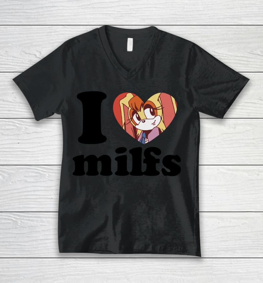 Mamono World I Love Milfs Unisex V-Neck T-Shirt