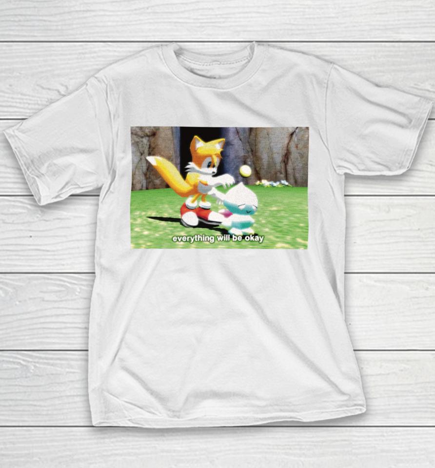 Mamono World Merch Shop Tails Chao Everything Will Be Okay Youth T-Shirt