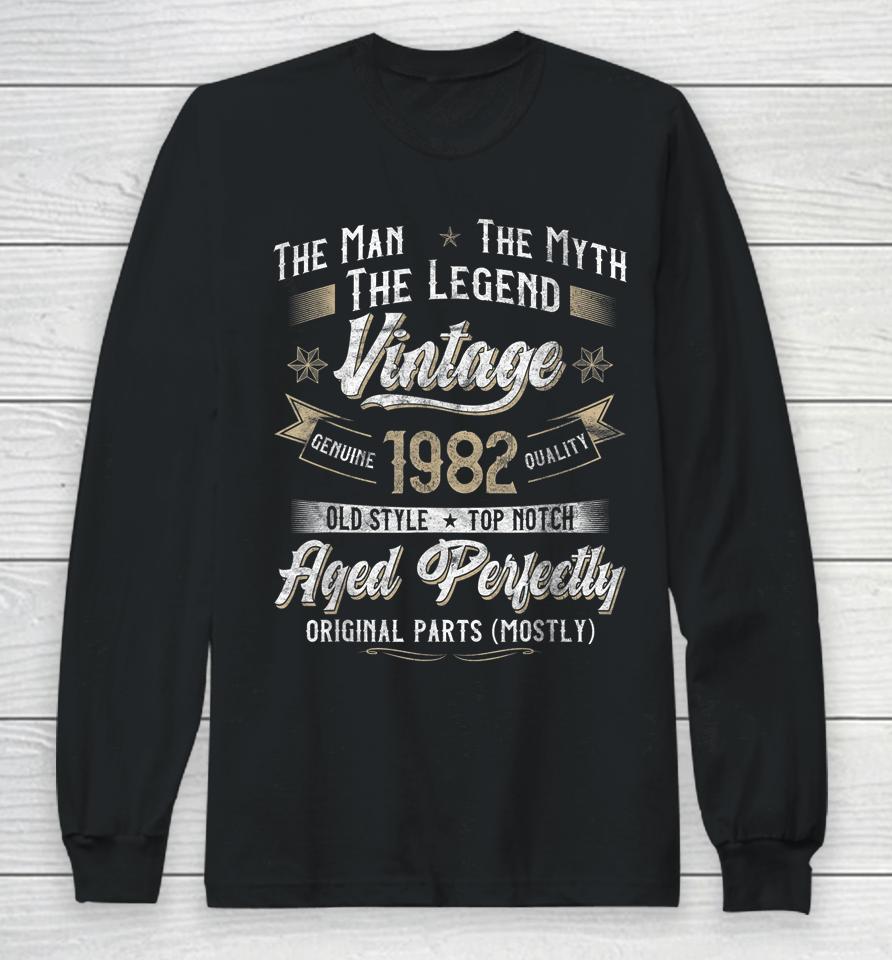 Man Myth Legend 40Th Birthday Gift Vintage 1982 40 Years Old Long Sleeve T-Shirt
