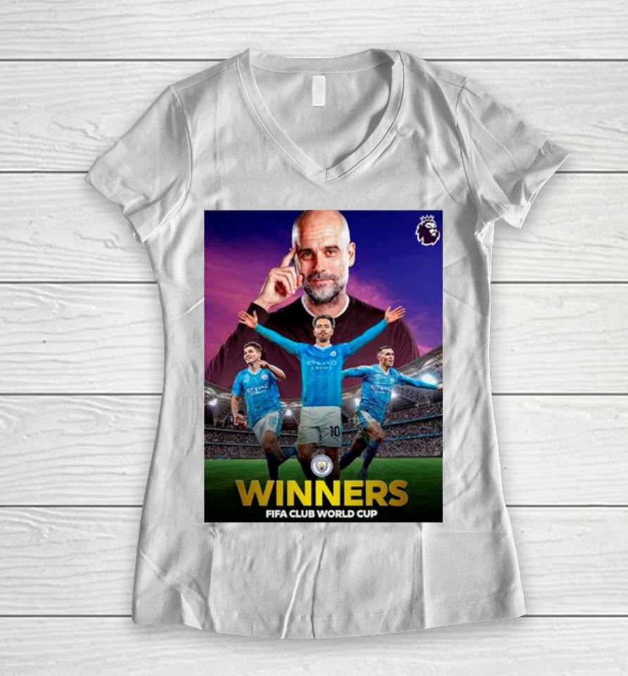 Manchester City Are Winners In The 2023 Fifa Club World Cup Final Women V-Neck T-Shirt