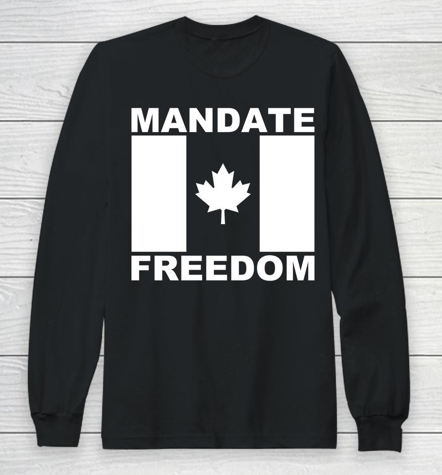 Mandate Freedom Usa Canada Flag Freedom Convoy Trucker 2022 Long Sleeve T-Shirt