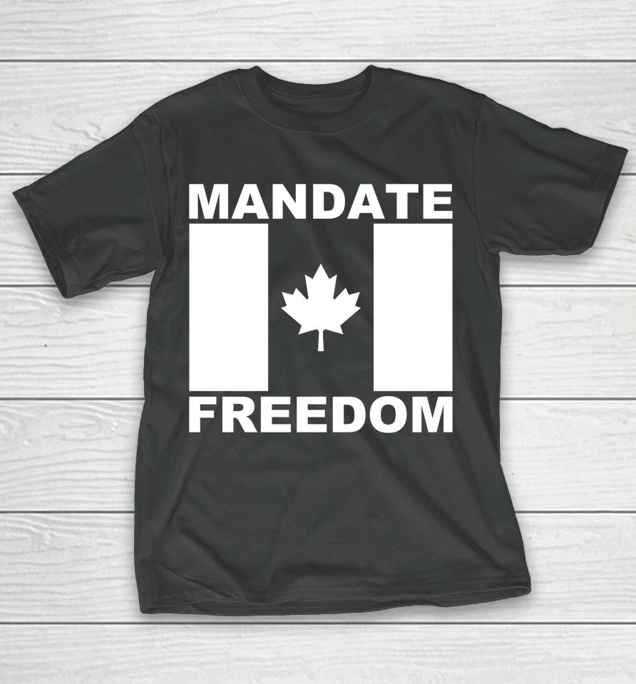 Mandate Freedom Usa Canada Flag Freedom Convoy Trucker 2022 T-Shirt