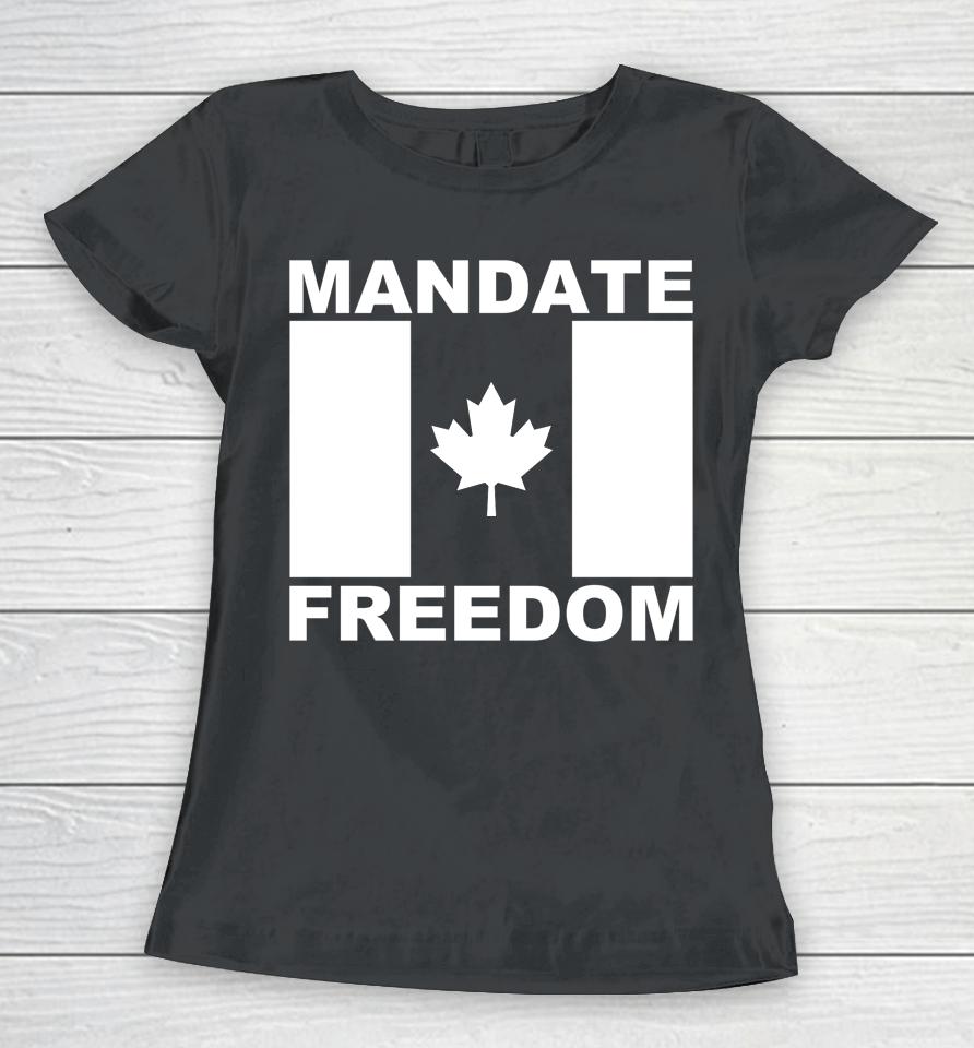 Mandate Freedom Usa Canada Flag Freedom Convoy Trucker 2022 Women T-Shirt