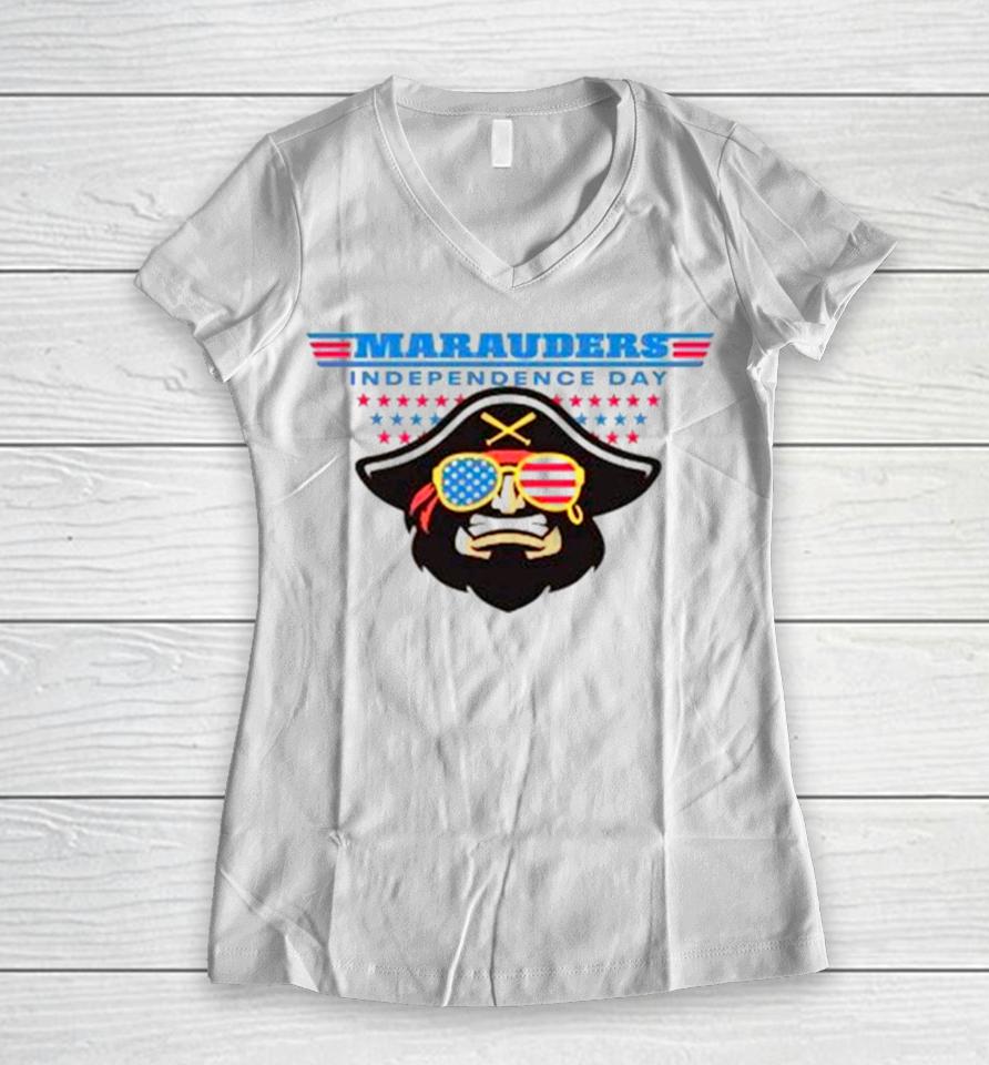 Marauders Independence Day 4Th Of July Women V-Neck T-Shirt