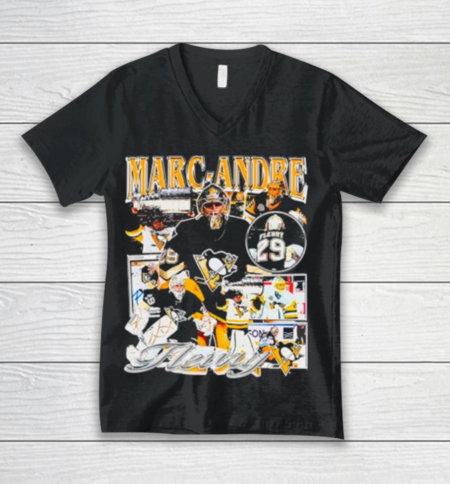Marc Andre Fleury Pittsburgh Penguins Nhl Unisex V-Neck T-Shirt