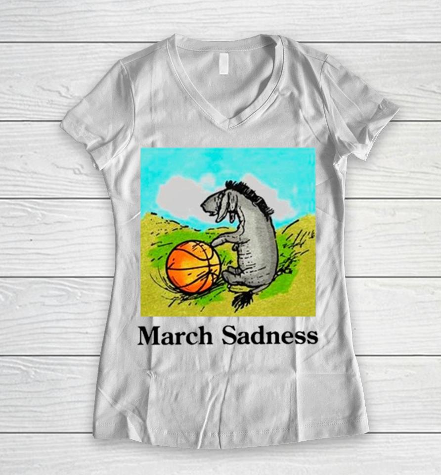March Sadness Donkey Basketball Women V-Neck T-Shirt