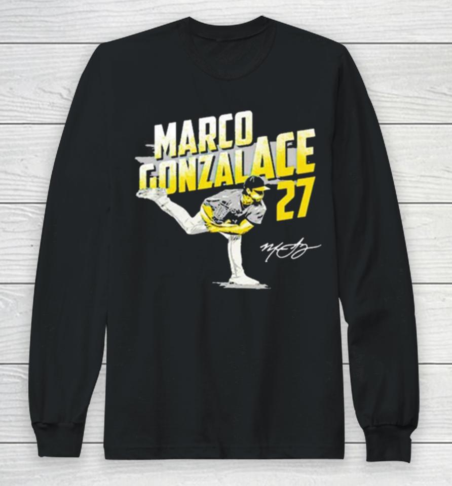Marco Gonzalace Gonzales Pittsburgh Pirates Signature Long Sleeve T-Shirt