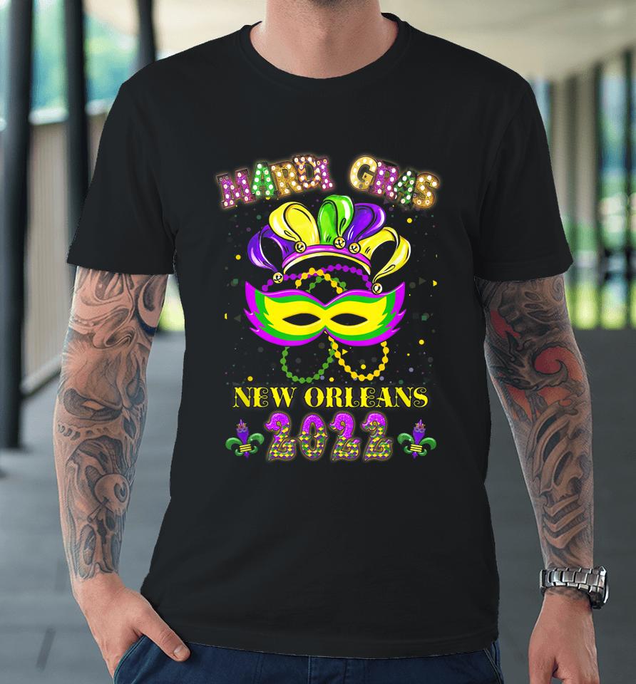 Mardi Gras 2022 New Orleans Costume Mask Design Premium T-Shirt