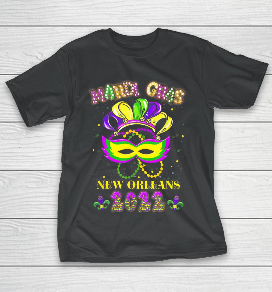 Mardi Gras 2022 New Orleans Costume Mask Design T-Shirt