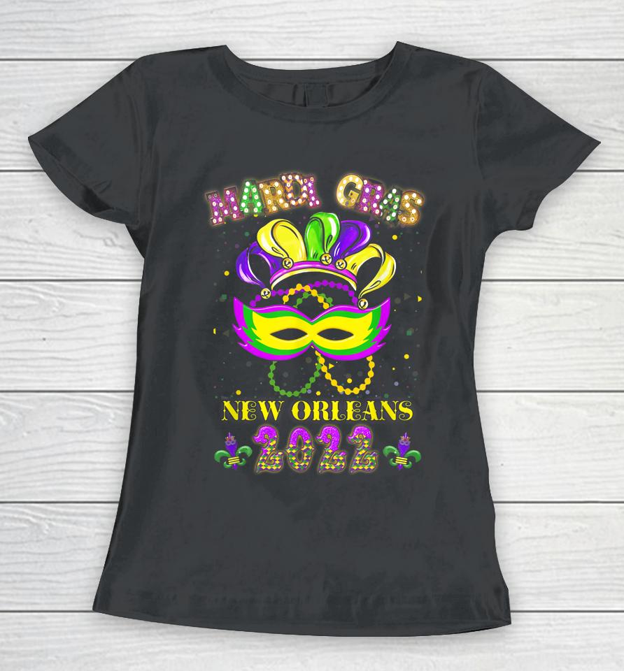 Mardi Gras 2022 New Orleans Costume Mask Design Women T-Shirt